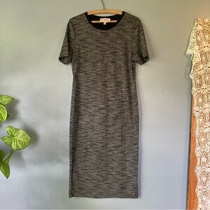 Philosophy Gray Sheath Midi Dress Crew Neck Short Sleeve